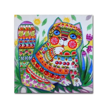 Trademark Fine Art Oxana Ziaka 'Deco Cat' Canvas Art, 14x14 ALI11390-C1414GG